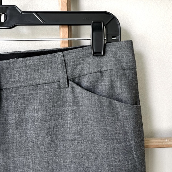 Express Editor Mid Rise Trouser Flare Pants - Heather Grey - Size 6 - Picture 8 of 16